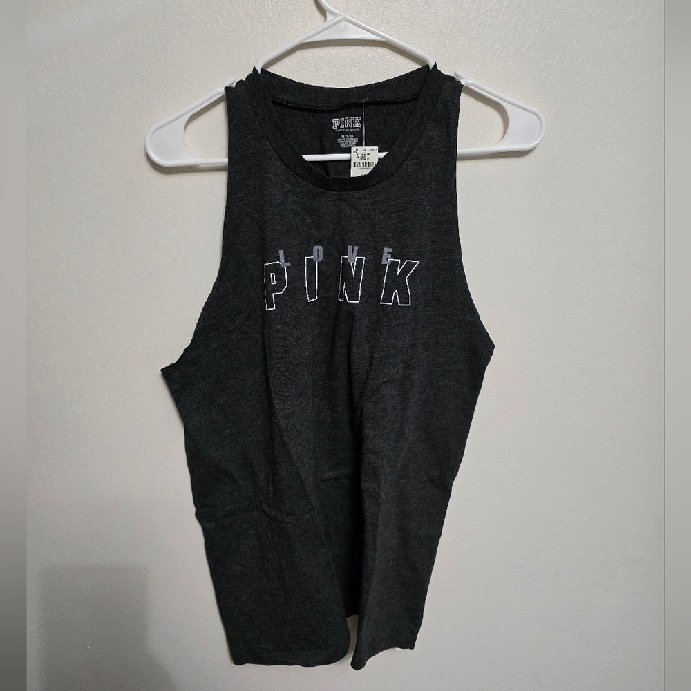 Pink Black Sleeveless Tank Top twist back